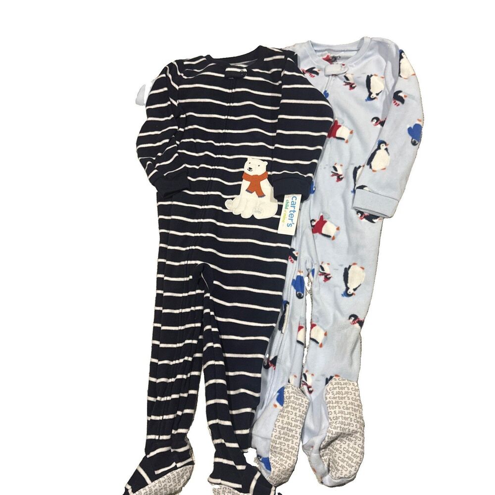 2 Pack Carter's Just One You Toddler Boys' fleece Footed Pajamas 4T